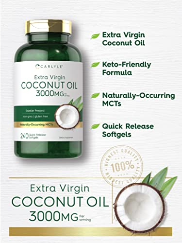 Foto 4 pulgar | Suplemento De Cápsulas Blandas De Aceite De Coco 3000 Mg 240 Unidades - Venta Internacional