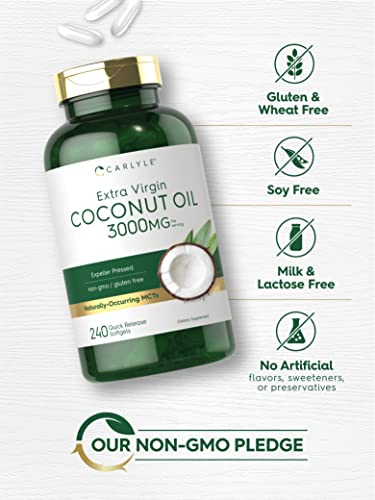 Foto 5 pulgar | Suplemento De Cápsulas Blandas De Aceite De Coco 3000 Mg 240 Unidades - Venta Internacional
