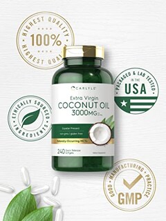 Foto 5 | Suplemento De Cápsulas Blandas De Aceite De Coco 3000 Mg 240 Unidades - Venta Internacional
