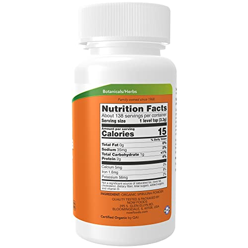 Foto 3 pulgar | Supplements Now Espirulina En Polvo Orgánica Rica En Vitamina B-12, 454 G - Venta Internacional.