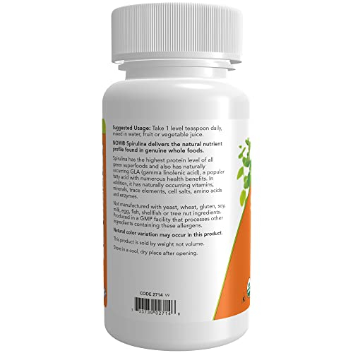 Foto 4 pulgar | Supplements Now Espirulina En Polvo Orgánica Rica En Vitamina B-12, 454 G - Venta Internacional.