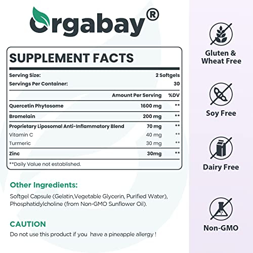 Foto 2 | Suplemento Orgabay De Quercetina Liposomal 1600 Mg Cápsulas Blandas - Venta Internacional