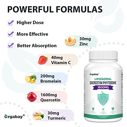 Foto 4 pulgar | Suplemento Orgabay De Quercetina Liposomal 1600 Mg Cápsulas Blandas - Venta Internacional