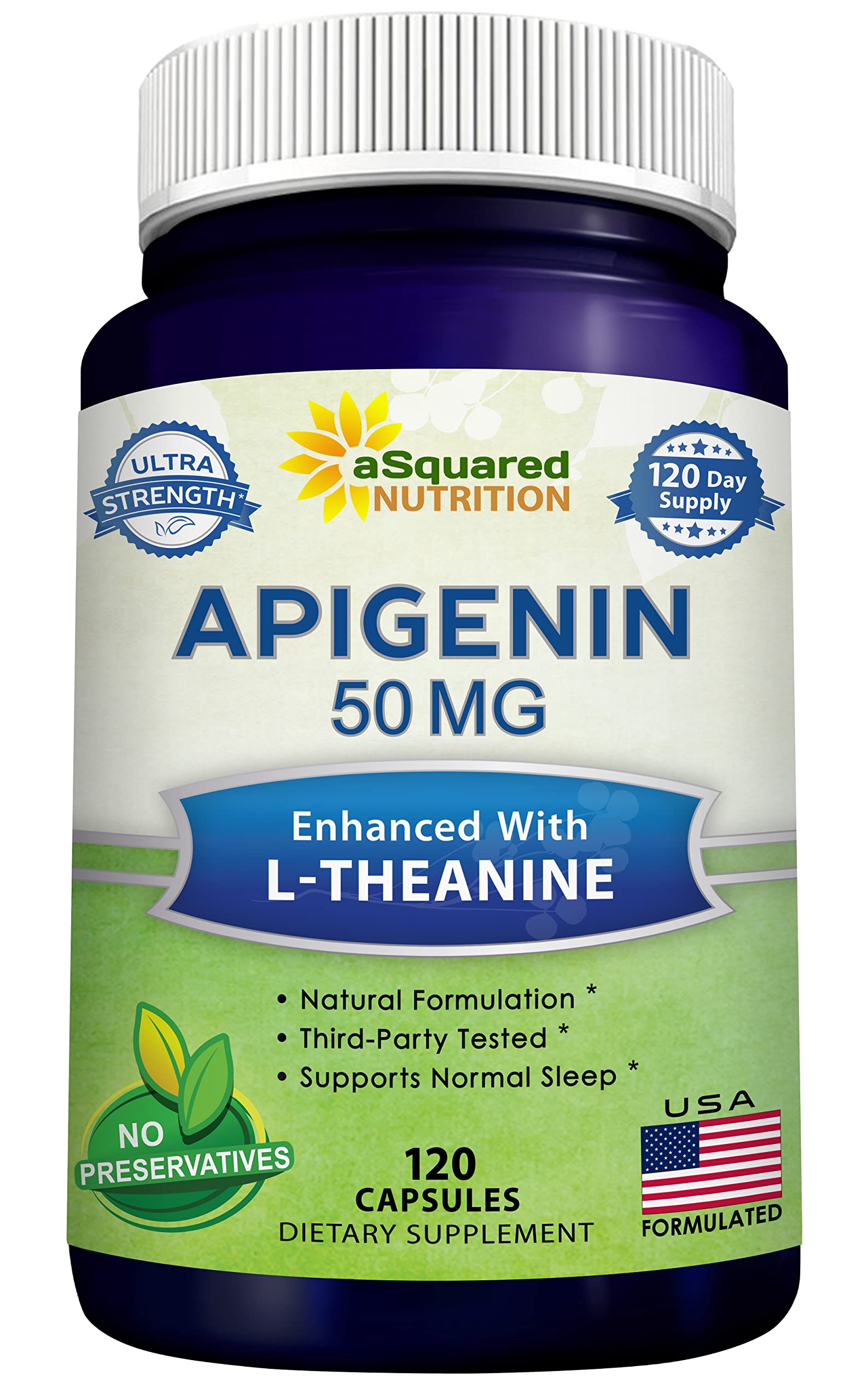Foto 2 pulgar | Suplemento de 50 mg de Apigenina y 200 mg de L-teanina aSquared Nutrition - Venta Internacional