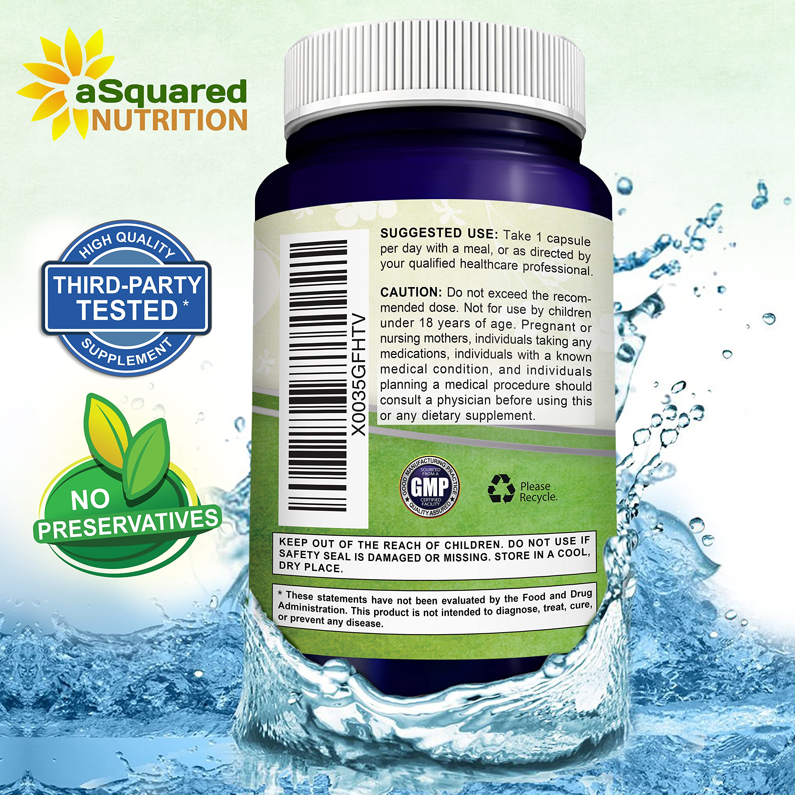 Foto 8 pulgar | Suplemento de 50 mg de Apigenina y 200 mg de L-teanina aSquared Nutrition - Venta Internacional