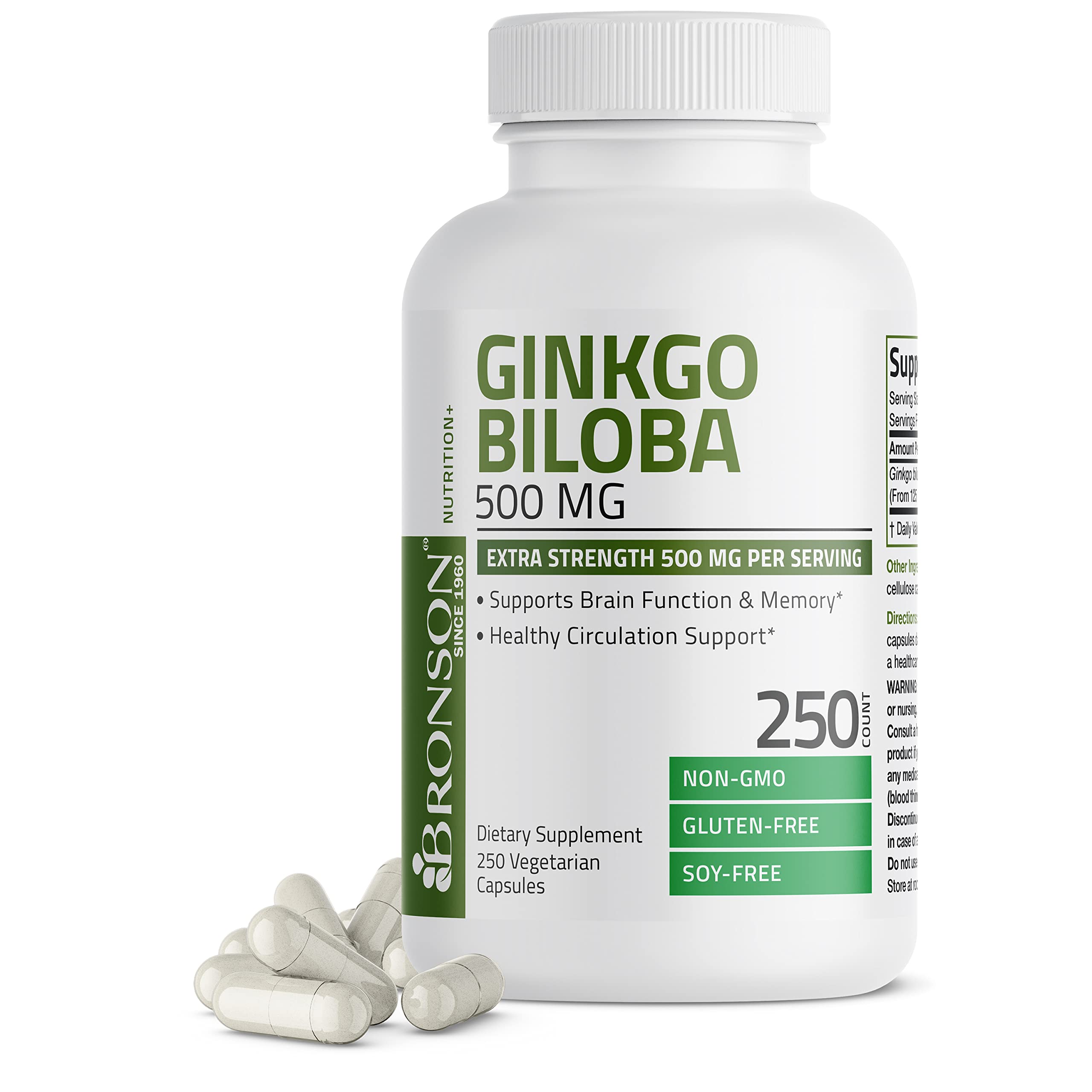 Foto 2 pulgar | Suplemento Bronson Ginkgo Biloba 500 mg Extra Strength - Venta Internacional