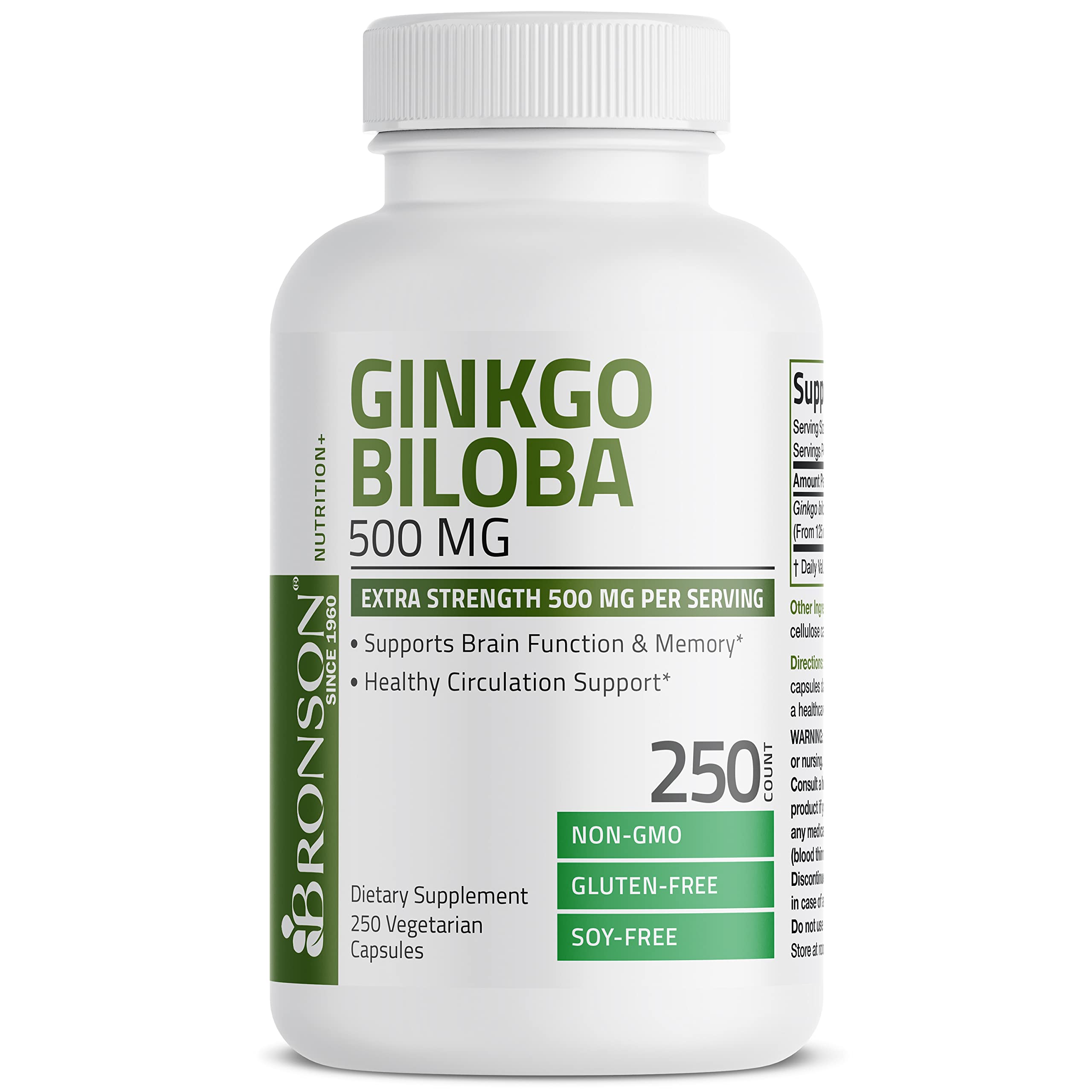 Foto 6 pulgar | Suplemento Bronson Ginkgo Biloba 500 mg Extra Strength - Venta Internacional