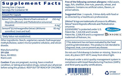Foto 4 | Suplemento Klaire Labs Cortisol Management 90 Cápsulas - Venta Internacional