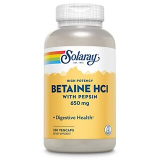 Foto 1 | Suplemento Solaray Betaína Hcl Con Pepsina 650 Mg 250 Cápsulas Vegetales - Venta Internacional.
