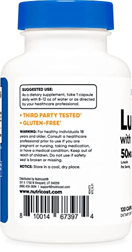 Foto 4 pulgar | Suplemento De Luteolina Nutricost Con Complejo De Rutina 100 Mg 120 C - Venta Internacional.