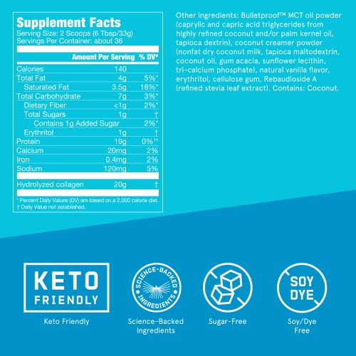 Foto 3 pulgar | Proteína En Polvo De Colágeno De Vainilla A Prueba De Balas Con Mct 1,25 Kg - Venta Internacional.