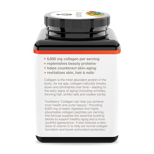 Foto 4 pulgar | Colágeno Youtheory Con Vitamina C Para El Cabello 180 Comprimidos - Venta Internacional.