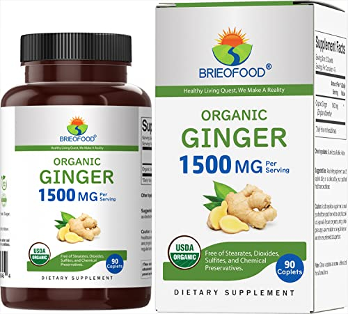 Foto 2 pulgar | Suplemento Brieofood Organic Ginger 1500 Mg 90 Comprimidos - Venta Internacional