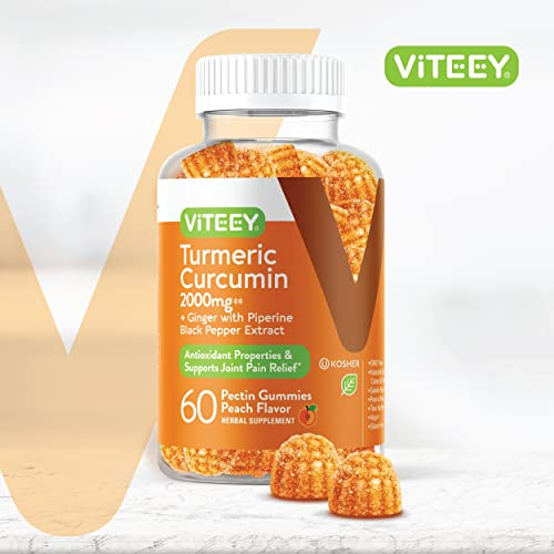 Foto 3 pulgar | Complemente Las Gomitas De Curcumina Y Cúrcuma Viteey Con Jengibre Y Pimienta - Venta Internacional.