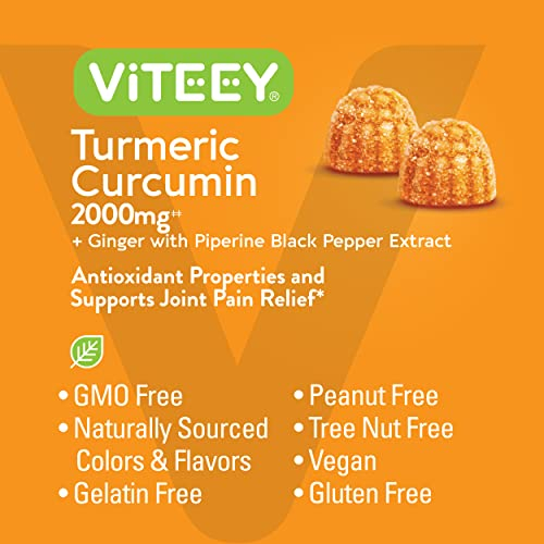 Foto 6 pulgar | Complemente Las Gomitas De Curcumina Y Cúrcuma Viteey Con Jengibre Y Pimienta - Venta Internacional.