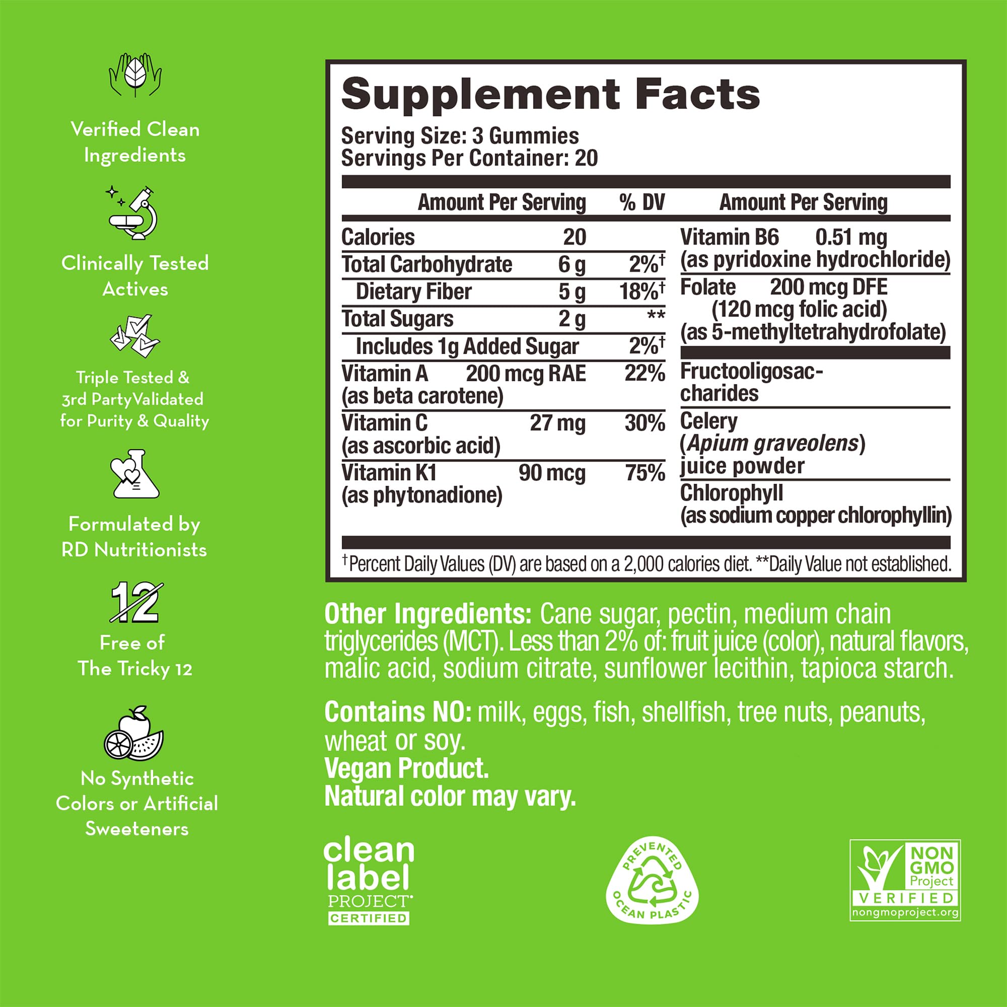 Foto 3 pulgar | Jugo De Apio Gummies Hum Con Fibra Prebiótica Para La Salud Intestinal - Venta Internacional.