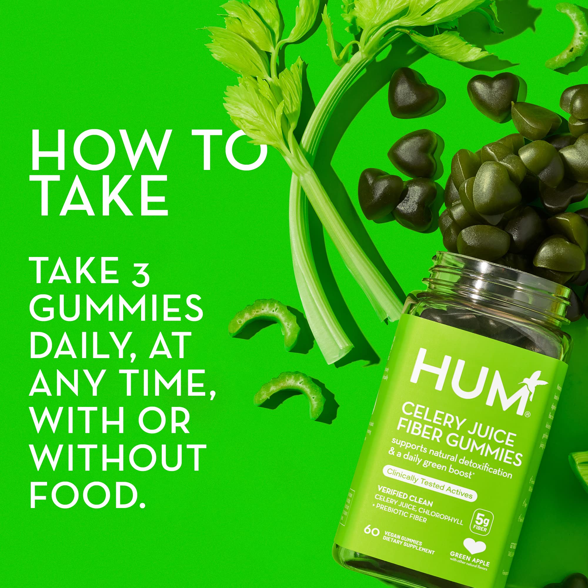 Foto 6 pulgar | Jugo De Apio Gummies Hum Con Fibra Prebiótica Para La Salud Intestinal - Venta Internacional.