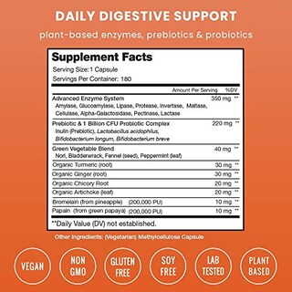 Foto 2 | Suplemento De Enzimas Digestivas Nutrachamps Con Probióticos 180 S - Venta Internacional.