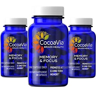Foto 1 | Suplemento CocoaVia Memory & Focus Brain 3 Frascos con 30 Cápsulas C/U - Venta Internacional