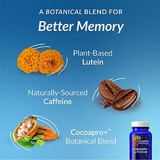 Foto 3 | Suplemento CocoaVia Memory & Focus Brain 3 Frascos con 30 Cápsulas C/U - Venta Internacional
