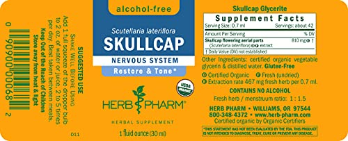 Foto 3 pulgar | Extracto Líquido Herb Pharm Skullcap Orgánico Certificado 30 Ml - Venta Internacional.