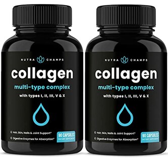Foto 1 | Suplemento NutraChamps Multi Colágeno 2 Frascos con 90 Cápsulas C/U - Venta Internacional