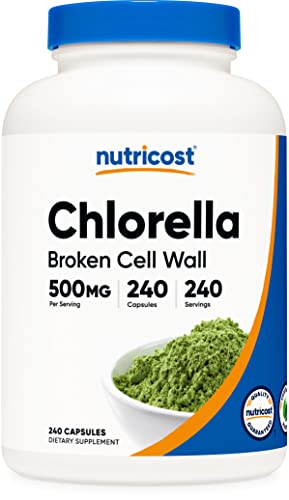 Foto 2 pulgar | Cápsulas de Clorella Nutricost 500 mg 240 Cápsulas - Venta Internacional