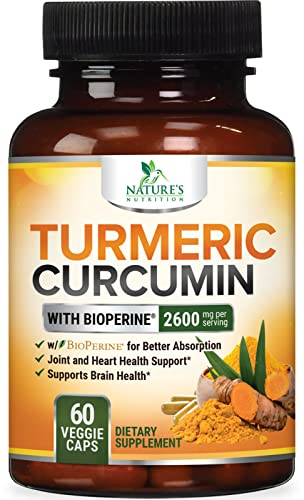 Foto 2 pulgar | Suplemento Nature's Nutrition, Cúrcuma Y Curcumina, 2600 Mg, 60 Ca - Venta Internacional.