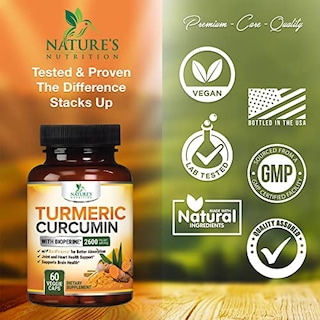 Foto 3 | Suplemento Nature's Nutrition, Cúrcuma Y Curcumina, 2600 Mg, 60 Ca - Venta Internacional.