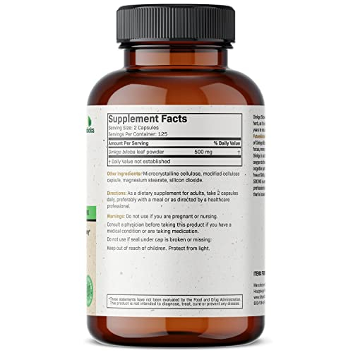 Foto 3 pulgar | Suplemento Futurebiotics Ginkgo Biloba 500 Mg 250 Cápsulas - Venta Internacional