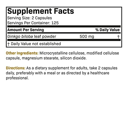 Foto 6 | Suplemento Futurebiotics Ginkgo Biloba 500 Mg 250 Cápsulas - Venta Internacional