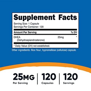 Foto 2 | Suplemento Nutricost Dhea 25 Mg 120 Cápsulas Sin Gluten - Venta Internacional.