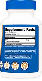 Foto 4 | Suplemento Nutricost Dhea 25 Mg 120 Cápsulas Sin Gluten - Venta Internacional.