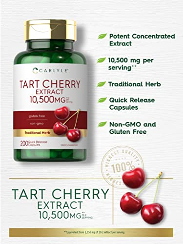 Foto 5 pulgar | Suplemento Carlyle Tart Cherry 200 Cápsulas De Máxima Potencia - Venta Internacional