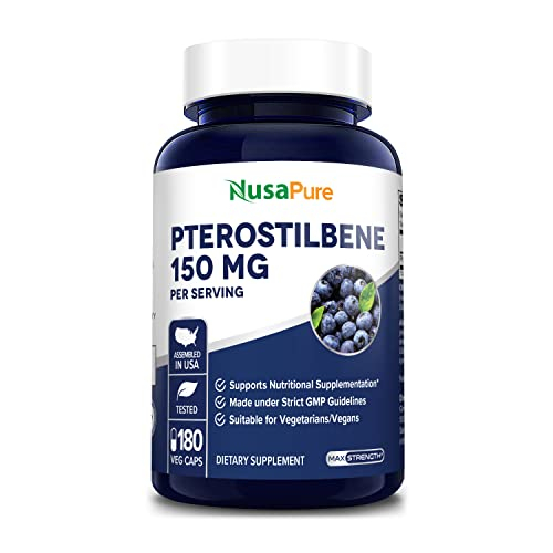 Suplemento Nusapure De Pterostilbeno 150 Mg, 180 Cápsulas Vegetarianas - Venta Internacional.