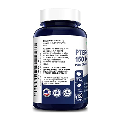 Foto 4 pulgar | Suplemento Nusapure De Pterostilbeno 150 Mg, 180 Cápsulas Vegetarianas - Venta Internacional.