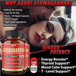 Foto 5 | Suplemento Agobi Cápsulas De Ashwagandha 5200 Mg 120 Unidades X2 - Venta Internacional