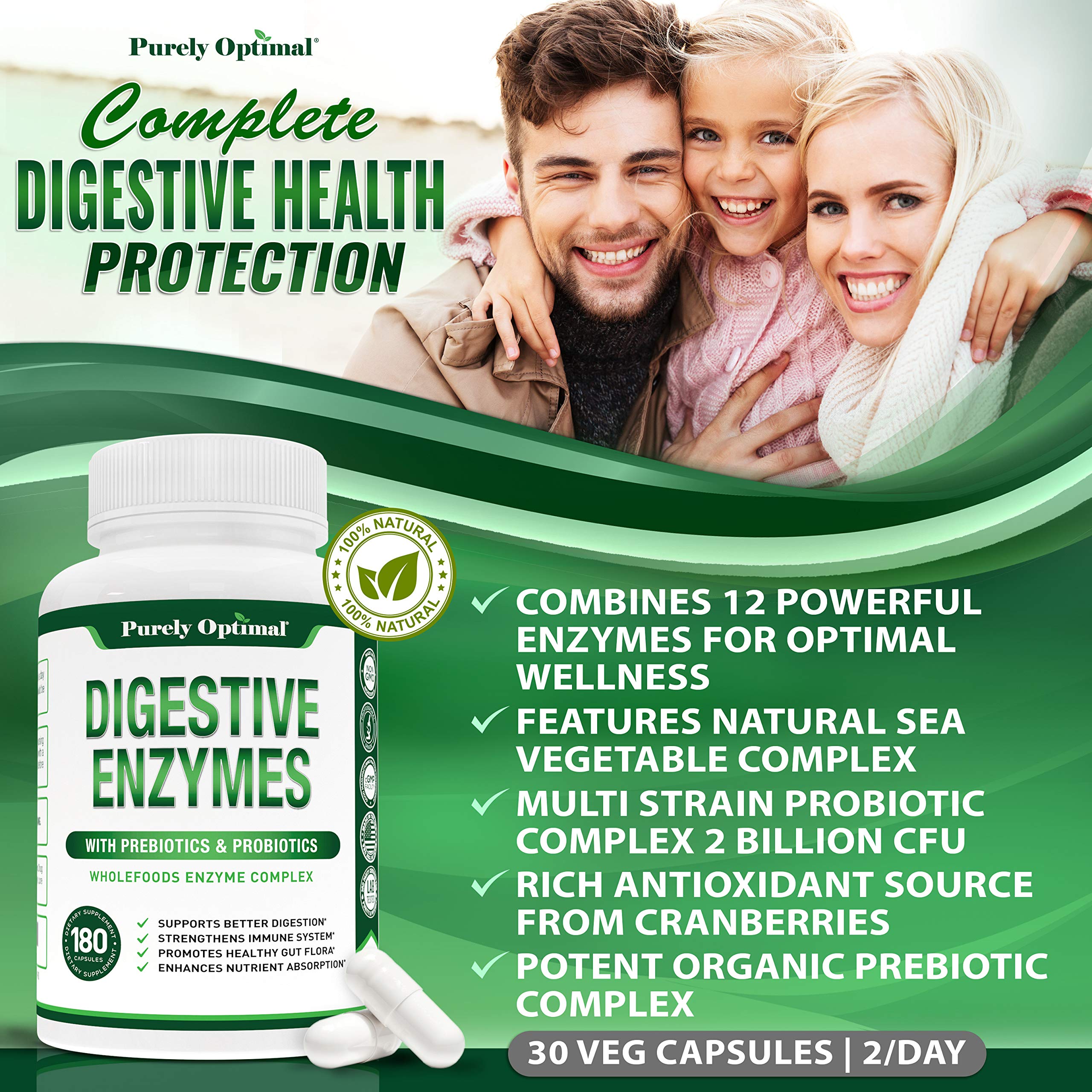 Foto 4 pulgar | Enzimas Digestivas Purely Optimal Premium con Prebióticos Y Pro - Venta Internacional