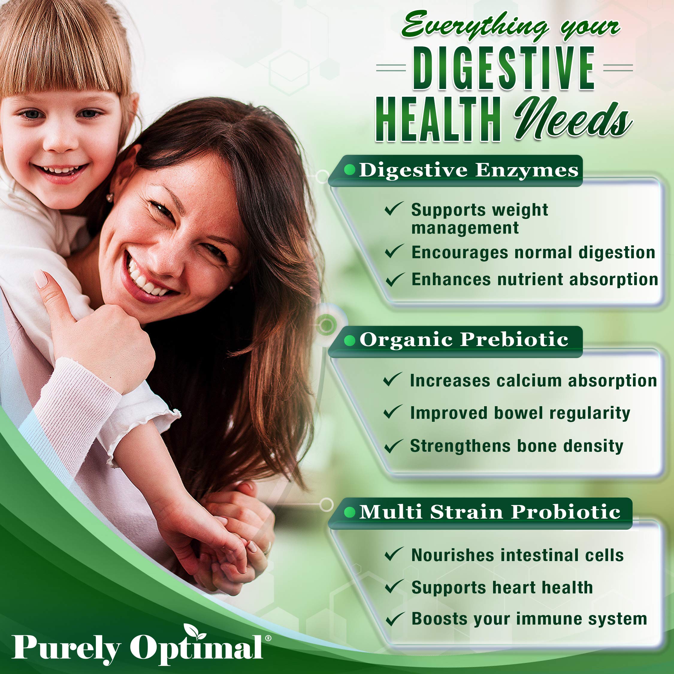 Foto 4 | Enzimas Digestivas Purely Optimal Premium con Prebióticos Y Pro - Venta Internacional
