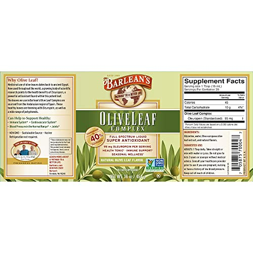 Foto 3 pulgar | Suplemento Barlean's Olive Leaf Complex 473 Ml 7,700 Oracr - Venta Internacional