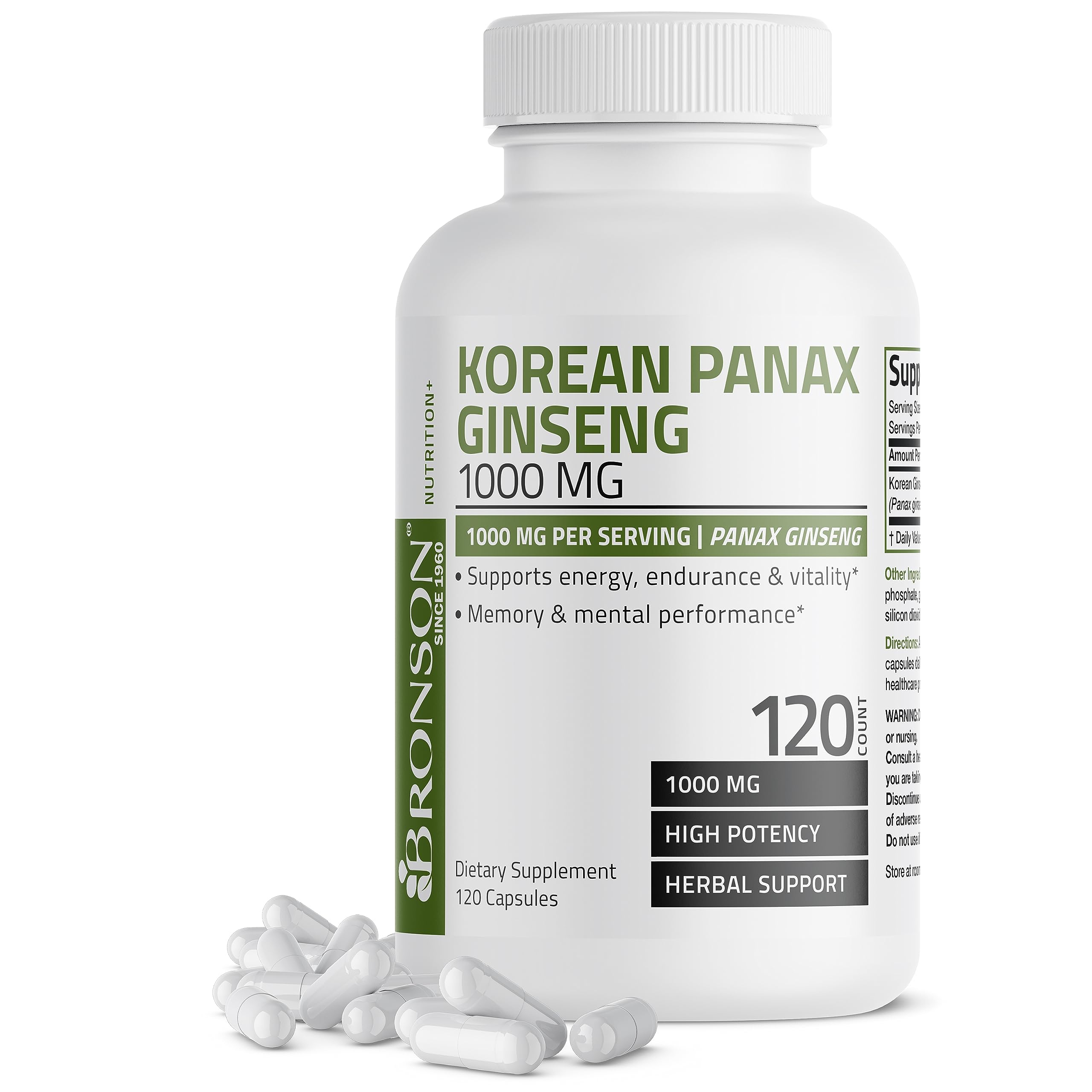 Foto 2 pulgar | Suplemento Bronson Korean Panax Ginseng 1000 mg para Obtener Energía - Venta Internacional