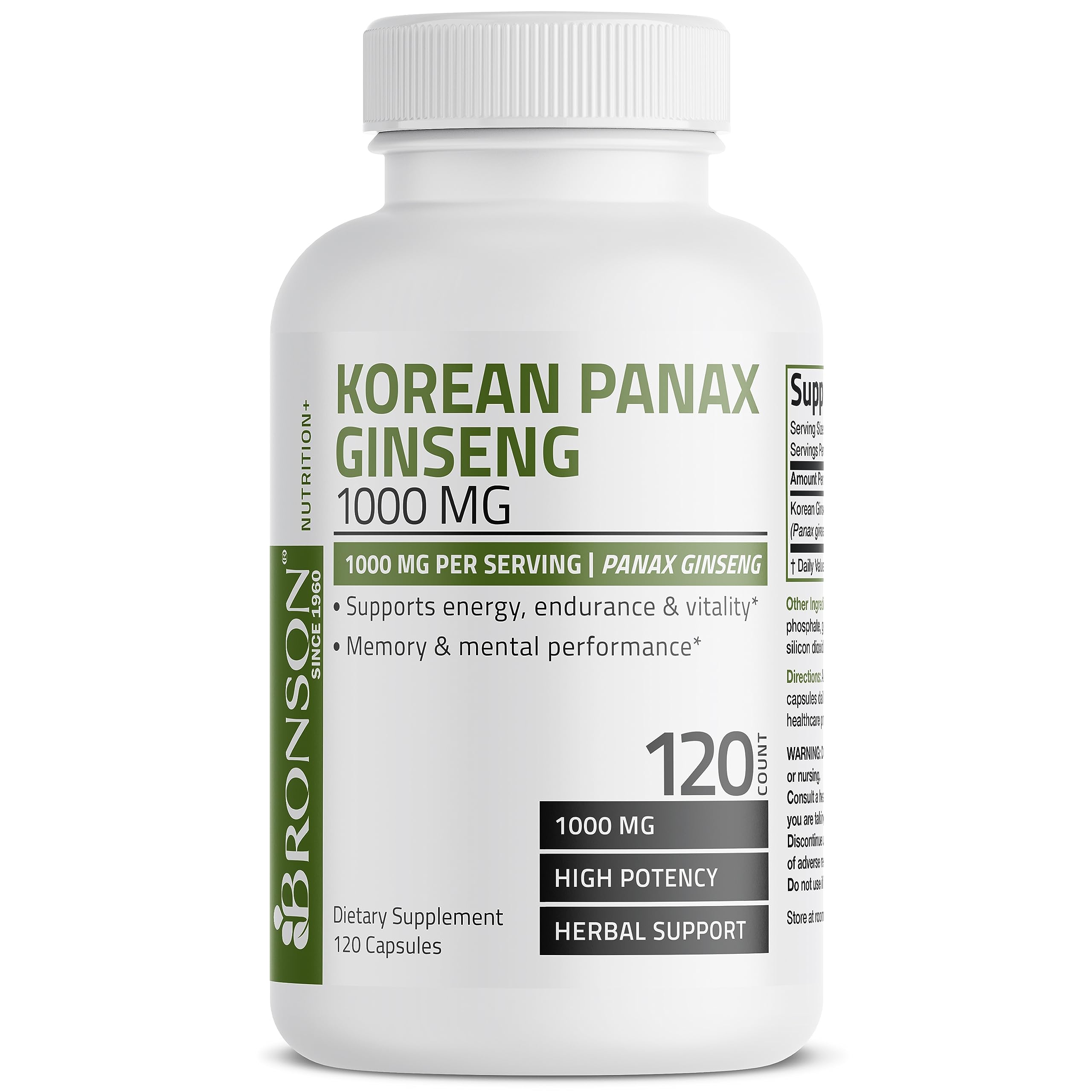Foto 6 pulgar | Suplemento Bronson Korean Panax Ginseng 1000 mg para Obtener Energía - Venta Internacional
