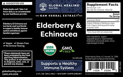 Foto 2 | Suplemento Global Healing Center Saúco y Equinácea 60 ml - Venta Internacional