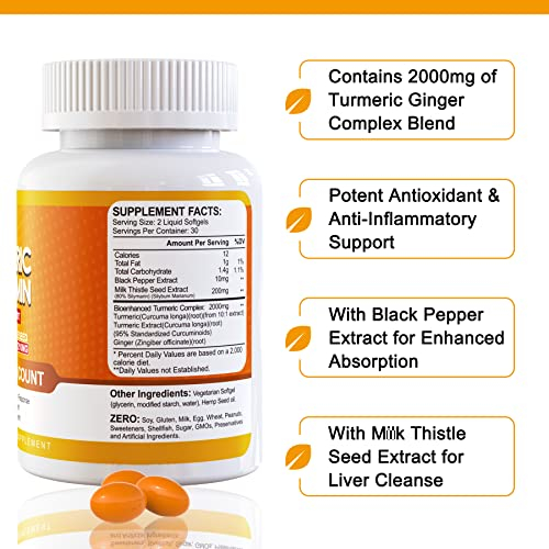 Foto 4 | Suplemento Envycure Cúrcuma y Curcumina 2000 mg Cápsulas Blandas 120 Unidades - Venta Internacional