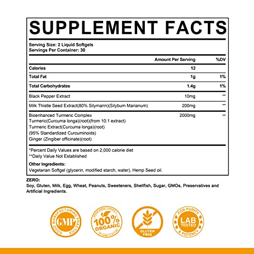 Foto 8 pulgar | Suplemento Envycure Cúrcuma y Curcumina 2000 mg Cápsulas Blandas 120 Unidades - Venta Internacional