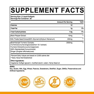 Foto 7 | Suplemento Envycure Cúrcuma y Curcumina 2000 mg Cápsulas Blandas 120 Unidades - Venta Internacional