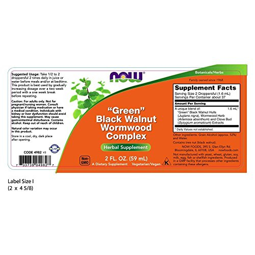 Foto 3 pulgar | Suplemento Now Fresh Verde Nogal Negro Ajenjo 60 ml - Venta Internacional