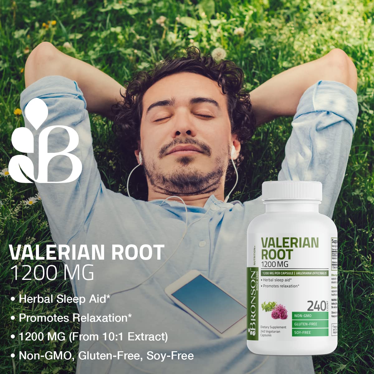 Foto 4 pulgar | Suplemento de Raíz de Valeriana Bronson 1200 Mg - Venta Internacional