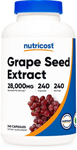 Foto 2 pulgar | Suplemento Nutricost de Extracto de Semilla de Uva 28 000 mg 240 Cápsulas - Venta Internacional