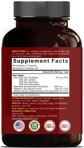 Foto 4 pulgar | Suplemento De Quercetina De Zinc Natubell Zincvanta Con Vitamina C Y - Venta Internacional